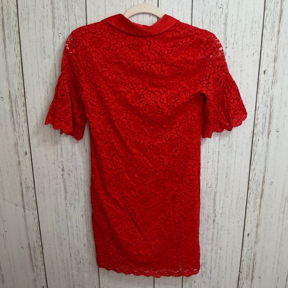 Banana Republic Red Floral Lace Polo Dress - Picture 8 of 11